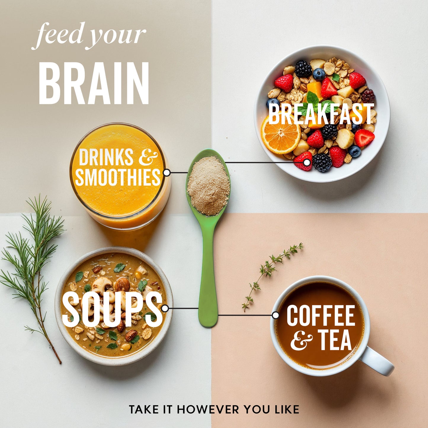 Images of the ways you can use FOCUS powder