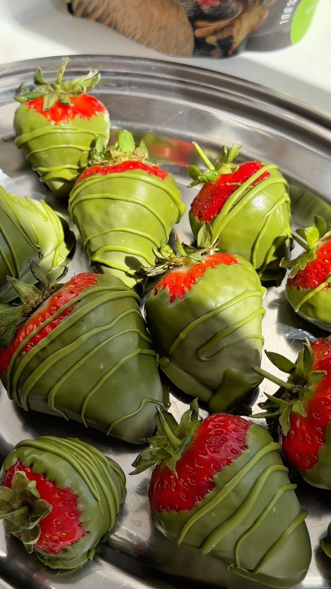 Matcha white chocolate strawberries