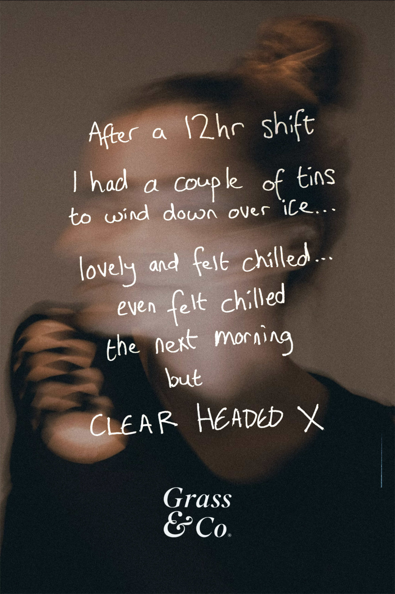 Handwritten customer note: after a 12 hour shift I had a couple of tins to wind down over ice, lovely and felt chilled, even felt chilled the next morning but clear headed
