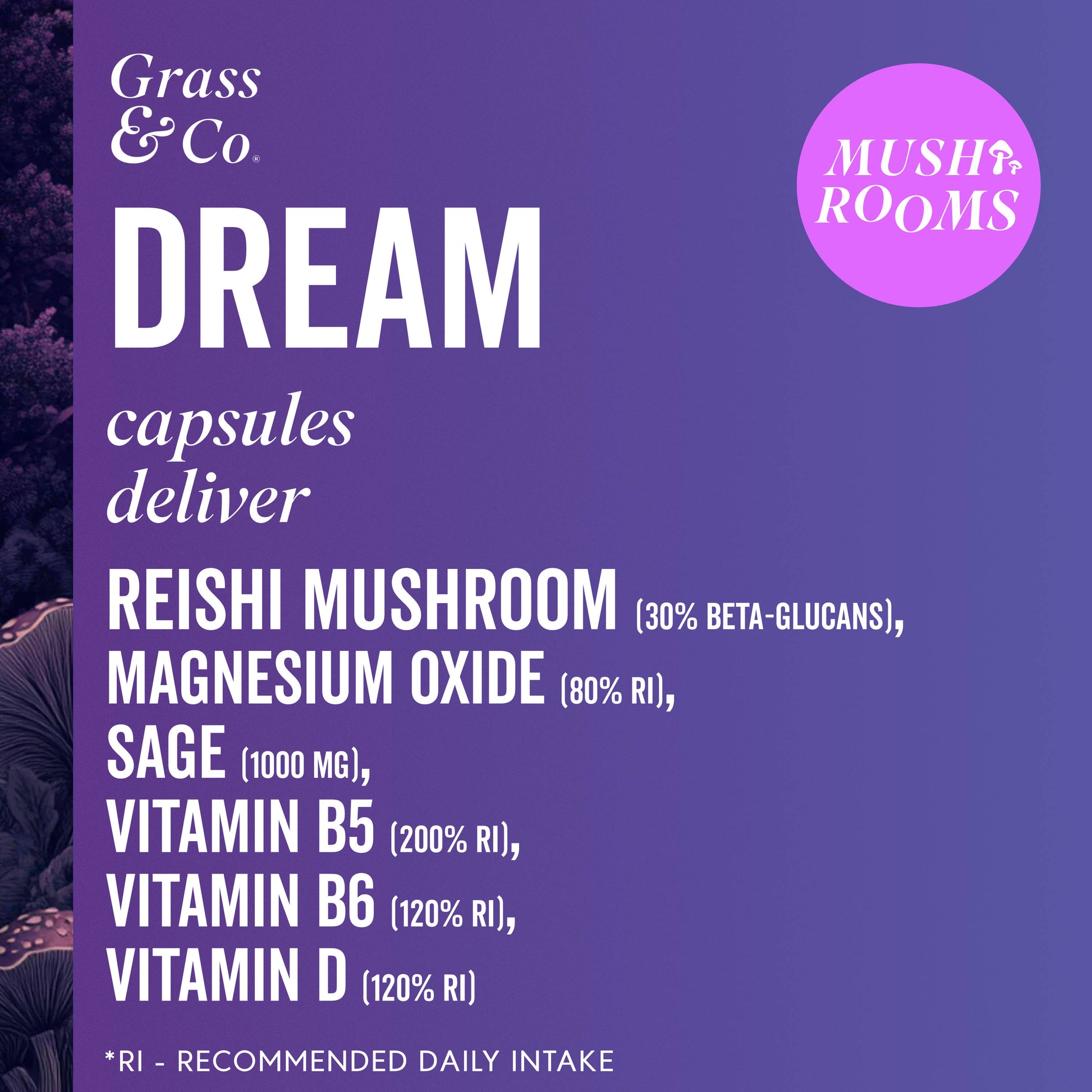Key ingredient list for Dream Capsules 