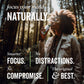 Woman drinking FOCUS Can on walk 