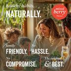 Family with Greens ingredients in front of them 