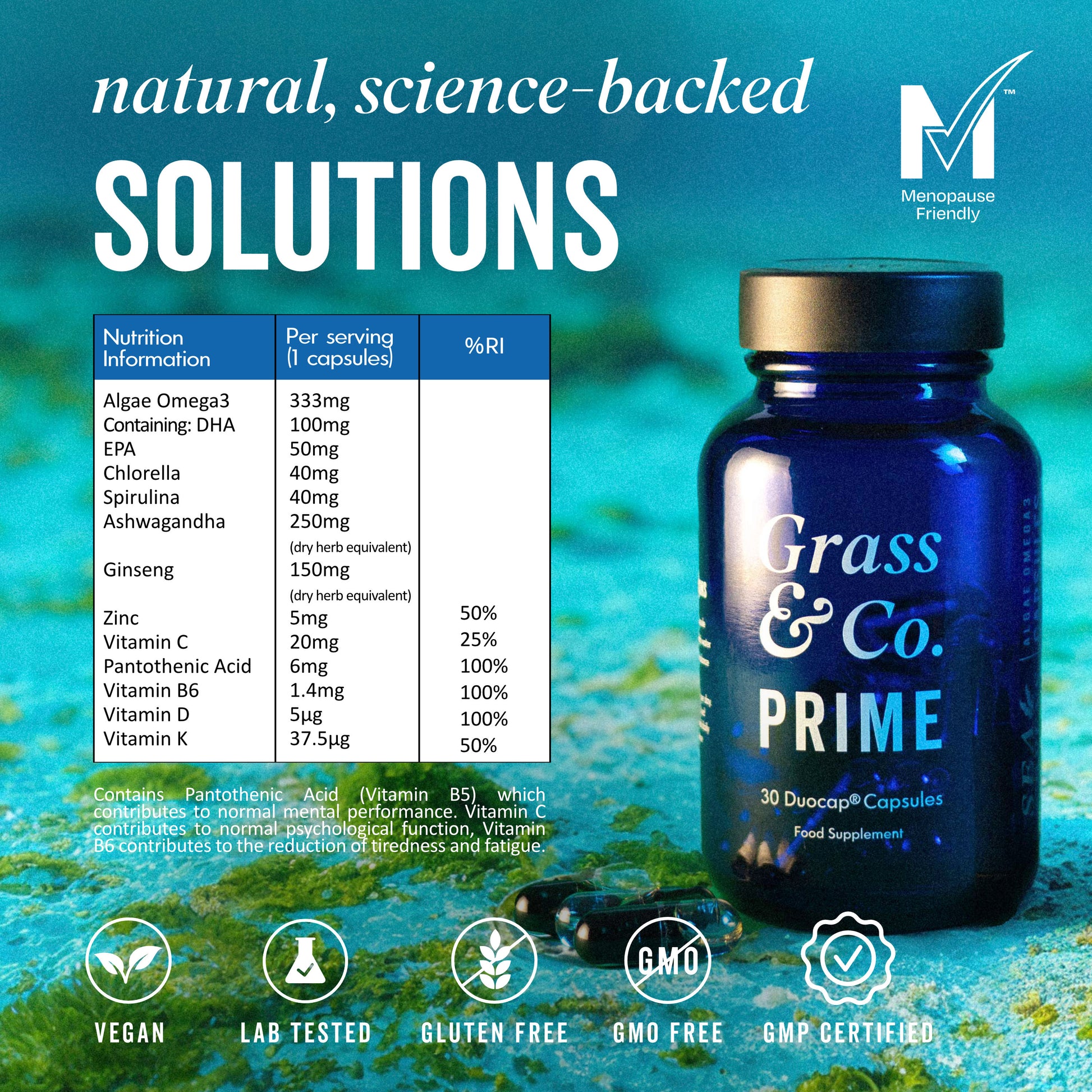 PRIME Jar with Nutrient Table 