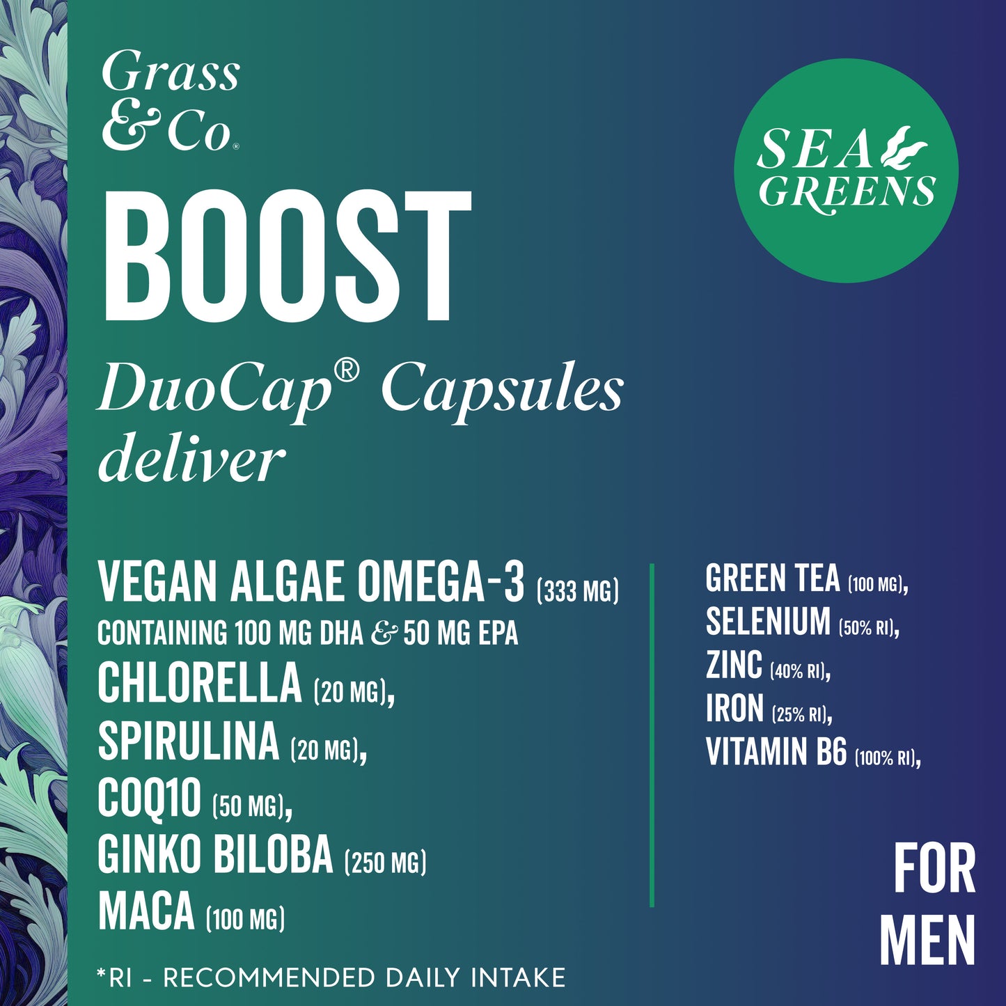 BOOST | Algae Omega-3 Duocap® Capsules for Male Health